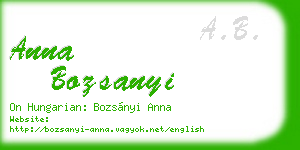 anna bozsanyi business card