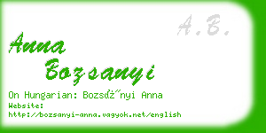 anna bozsanyi business card